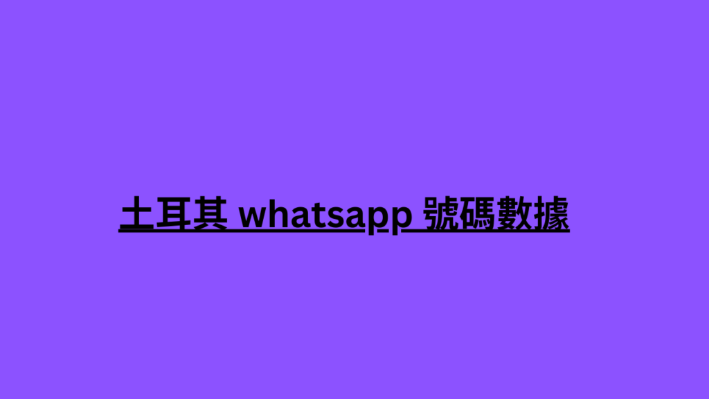 土耳其 whatsapp 號碼數據