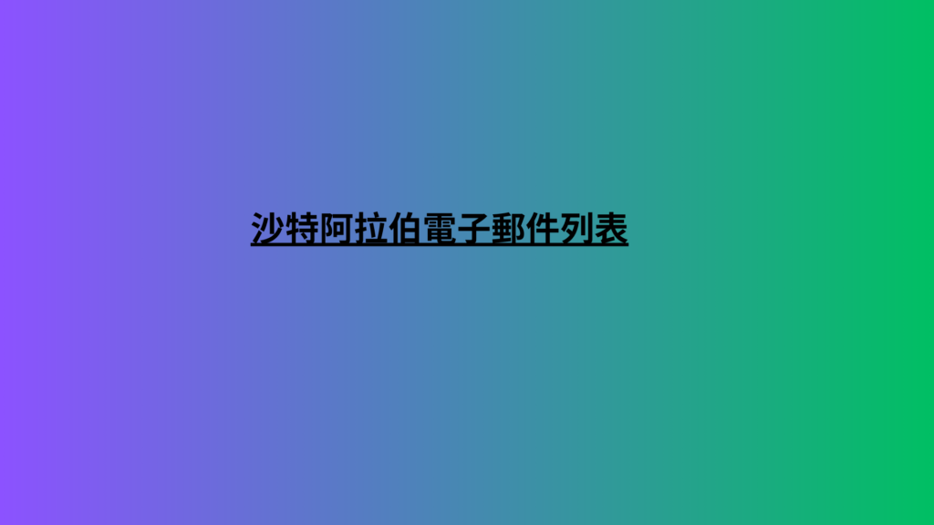 沙特阿拉伯電子郵件列表