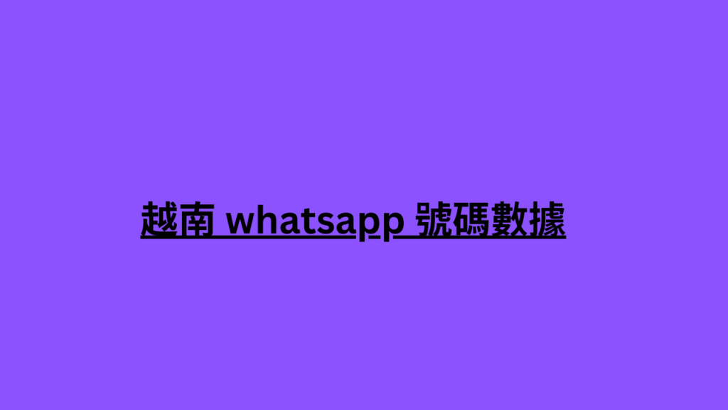 越南 whatsapp 號碼數據