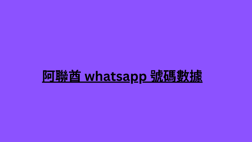 阿聯酋 whatsapp 號碼數據